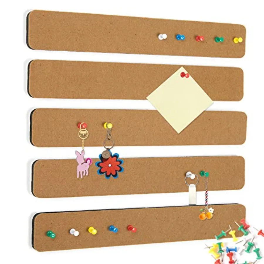 

Felt Pin Board Bar Strips Bulletin Board for Bedrooms Offices Home Wall Decoration, Notice Board Self Adhesive Cork Board with