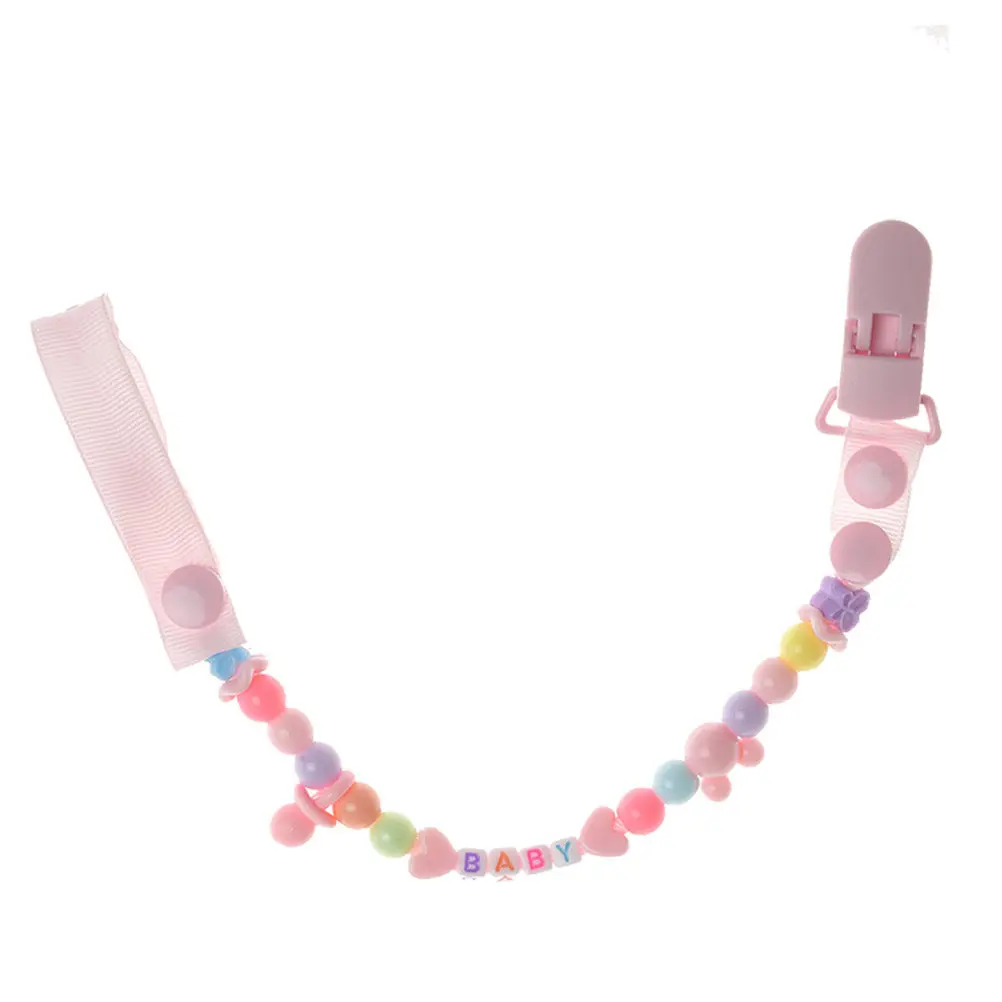 

Pacifier Clip Beaded Baby Soother Holder Multi-Style Spacers Safe For Kids Skin-Friendly Pacifier Chain Clip Teething Clips