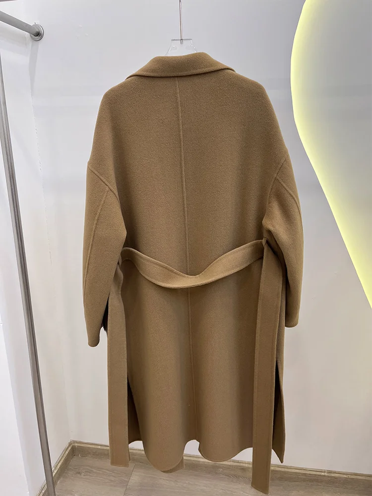 2025 New Winter Cashmere Wool Jacket Woolen Real Natural Fox Fur Pocket Coat Ladies Outwear Female Coat Women Luxury Jacket