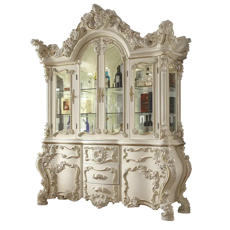 

Винный шкаф с резьбой из цельного дерева, многодверный винный шкаф для гостиной, роскошный шкафчик для виллы, обеденная сторона c