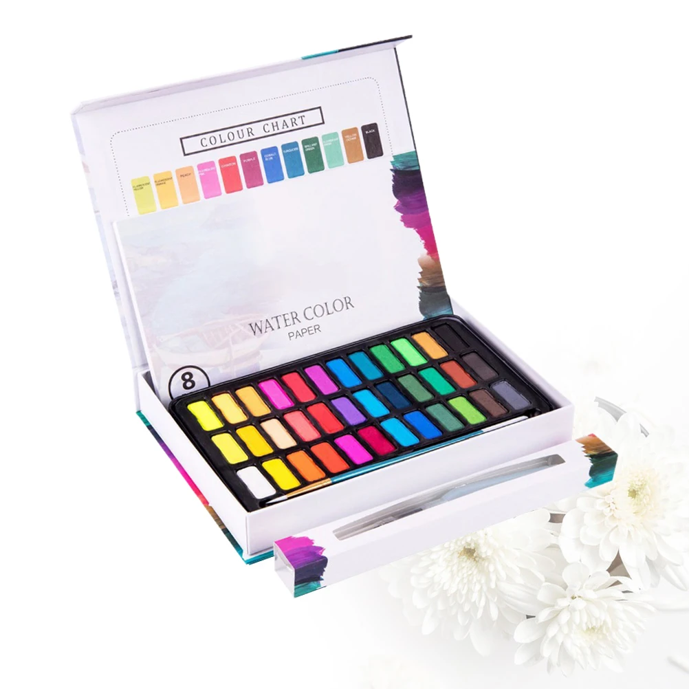 

36 Color Fundamental Watercolor Pan Set Watercolor Artist Set Watercolor Painting Kit for Artists Students Beginners