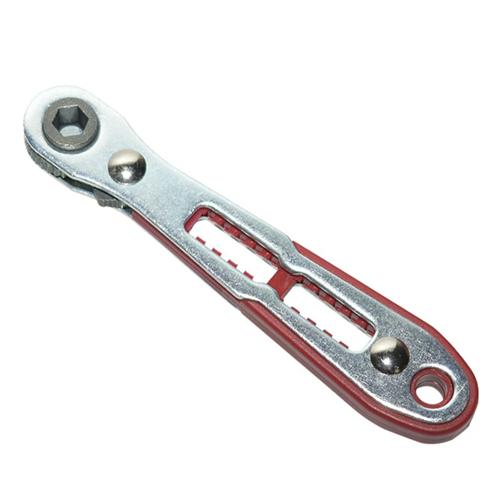 Cross Screwdriver Red Hand Tool Easy To Use Handle Storage Design Narrow Space Operation Adjustable Ratchet Wheel For Workshop