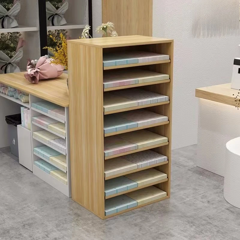 

Flower shop wrapping paper storage cabinet multi-layer pull-out studio drawing paper cabinet kindergarten cardboard shelf