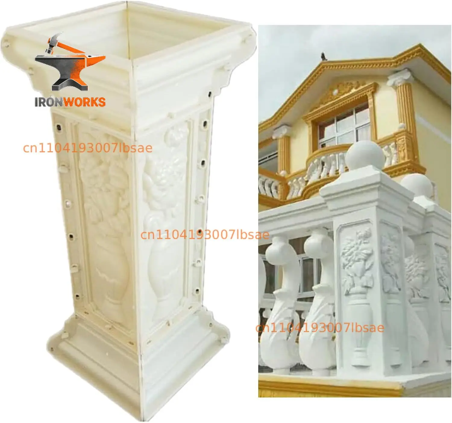 26.78" Plastic Pillar Concrete Molds  Pillar Mould Garden Reusable DIY Casting Cement Plaster Concrete Mould view 3
