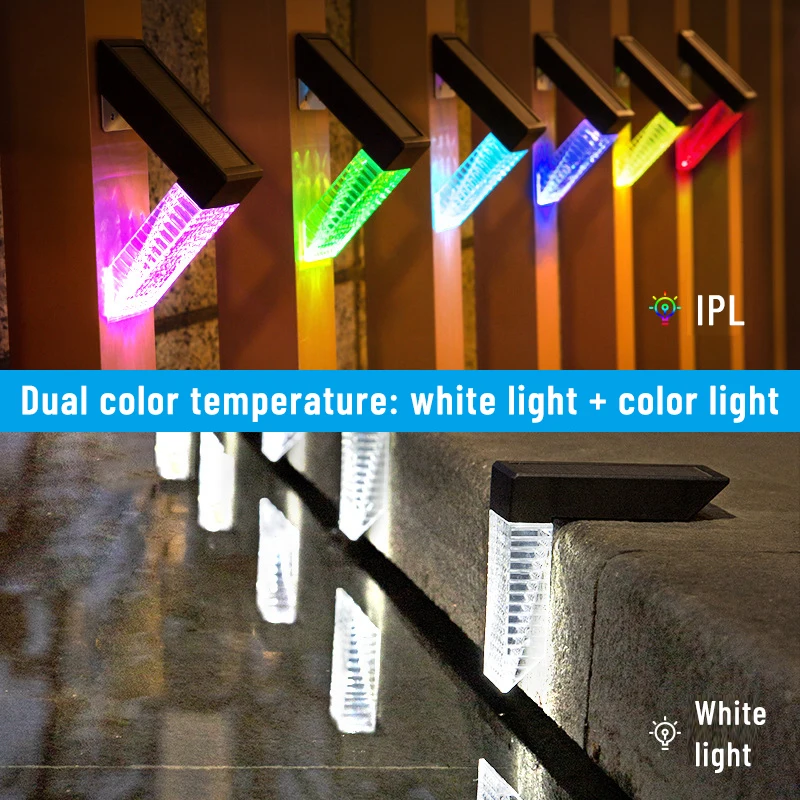 IP65 Waterproof Garden Yard Fence Wall Solar Path Outdoor Lights Stair LED Lawn Landscape Lamp Staircase Night Light Drop