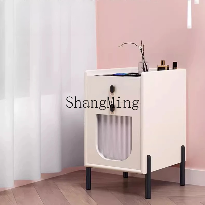 

SM new high-end modern light luxury simple solid wood bedside safe integrated home