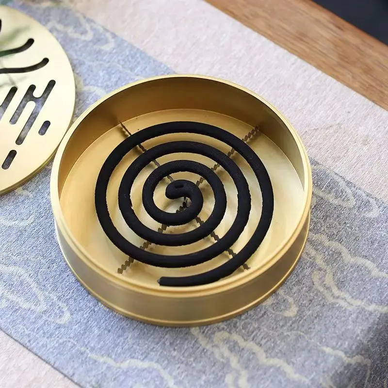 Creative pure brass mosquito Incense burner agilawood/ Sandalwood indoor Chinese Incense coil oven Office home decoration