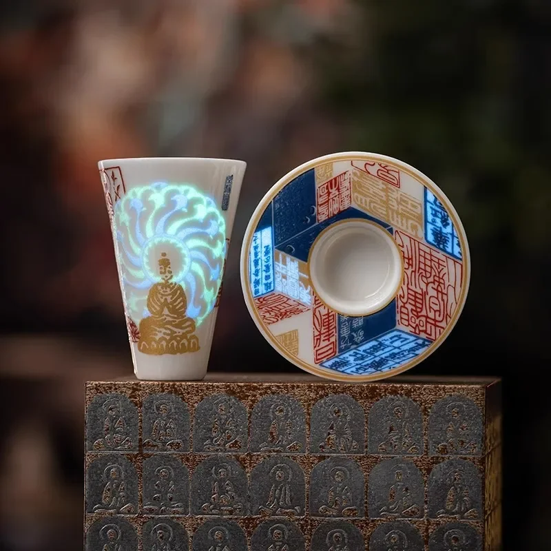 for  Dunhuang Buddha Luminous Teacup High End Personal Home Master Cup Gift
