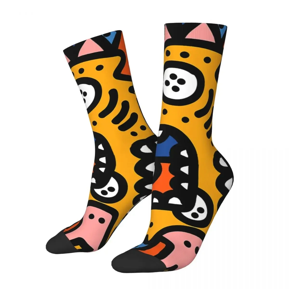 

Hip Hop Vintage Aztec Crazy Men's Socks Street Art Graffiti Unisex Harajuku Pattern Printed Funny Happy Crew Sock Boys Gift