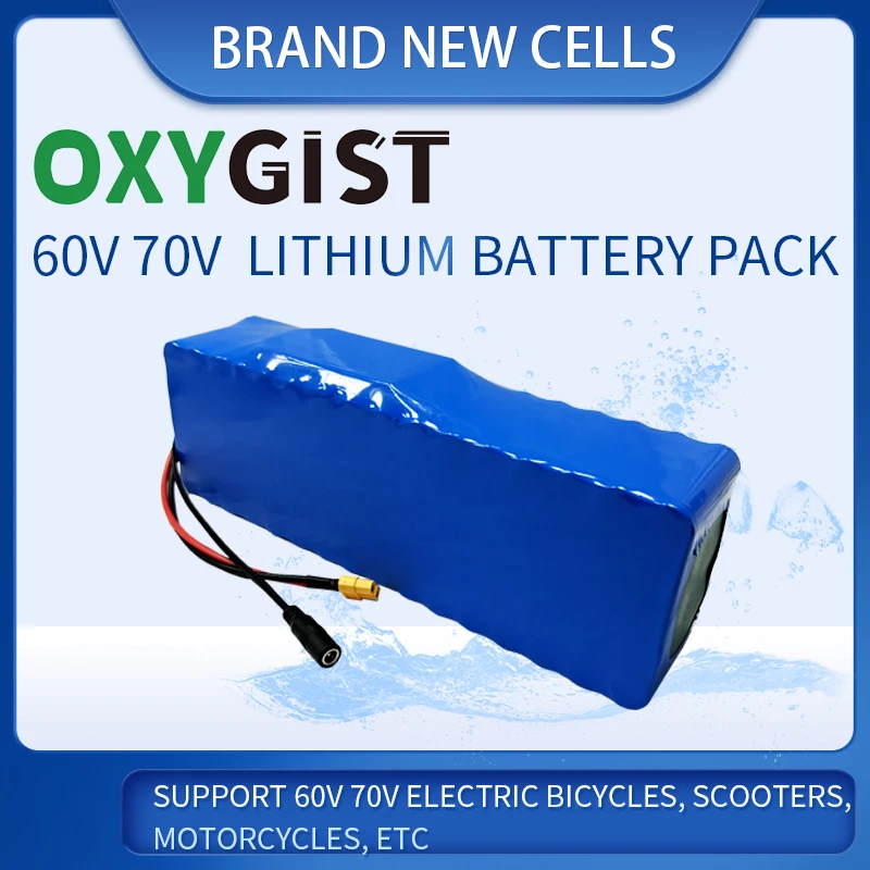 60V 72V motorcycle battery 18650 21700 14Ah-17Ah high-power lithium battery pack with balance 40A BMS for Tricycle Ebike Scooter