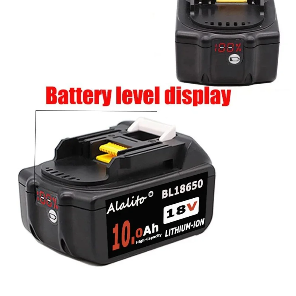 BL1850 18V 10.0Ah Replacement Battery for Makita Power Tool 10000mah BL1840 BL1860 Battery with LED Power Display