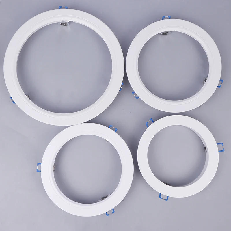 Soportes de foco LED para Downlight, adaptadores de soporte de luz, anillos de sombra de lámpara, agujero, marcos exteriores blancos, círculos recortados