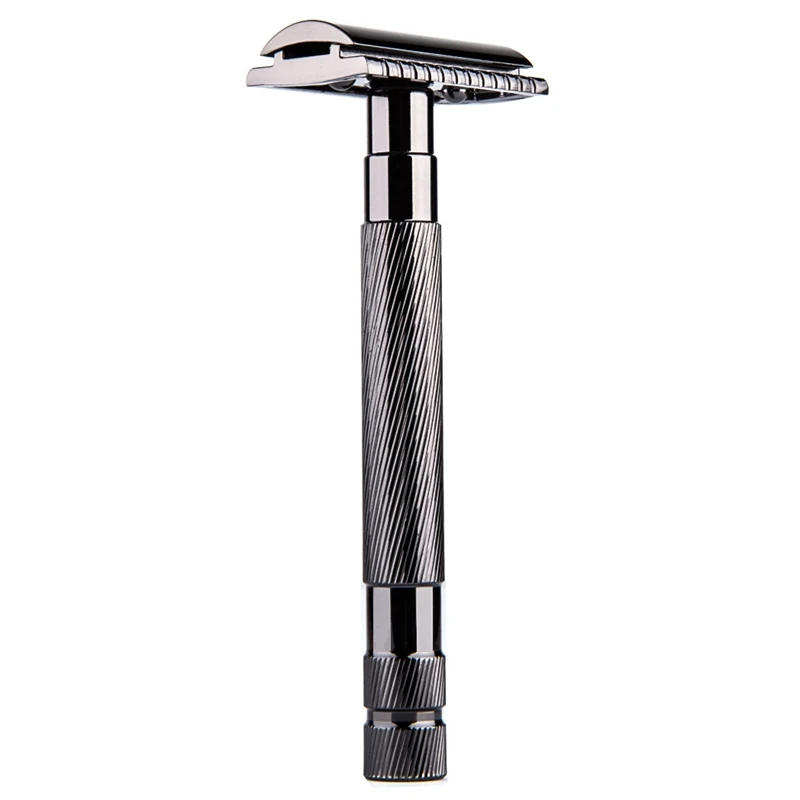 AC88 Safety Double for Edge for Razor for Men, Barber Straight for Razor Holder, Shaving Machine, Stainless Steel, Black