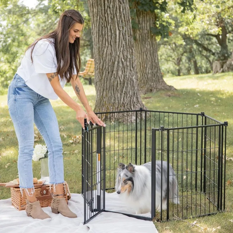 

Carlson Pet Products Outdoor Super Wide Pet Pen and Gate Black 28x144 Inch