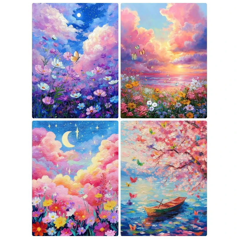 5D DIY Diamant-Malerei-Set Bunte Wildblumen Malerei Kunst Vollbohr-Strass-Mosaik Wanddekoration Bastelset Geschenk für Zuhause