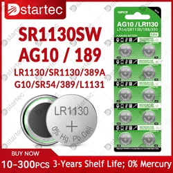 1.55V LR1130 AG10 189 389 LR54 RW89 G10A L1131 Button Batteries For Watch Toys Remote SR1130SW AG 10 Cell Coin Alkaline Battery