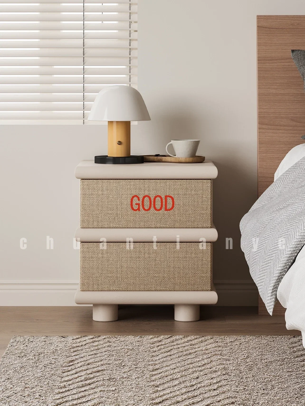 Armário Windside de celebridade da Internet creme Armário de armazenamento