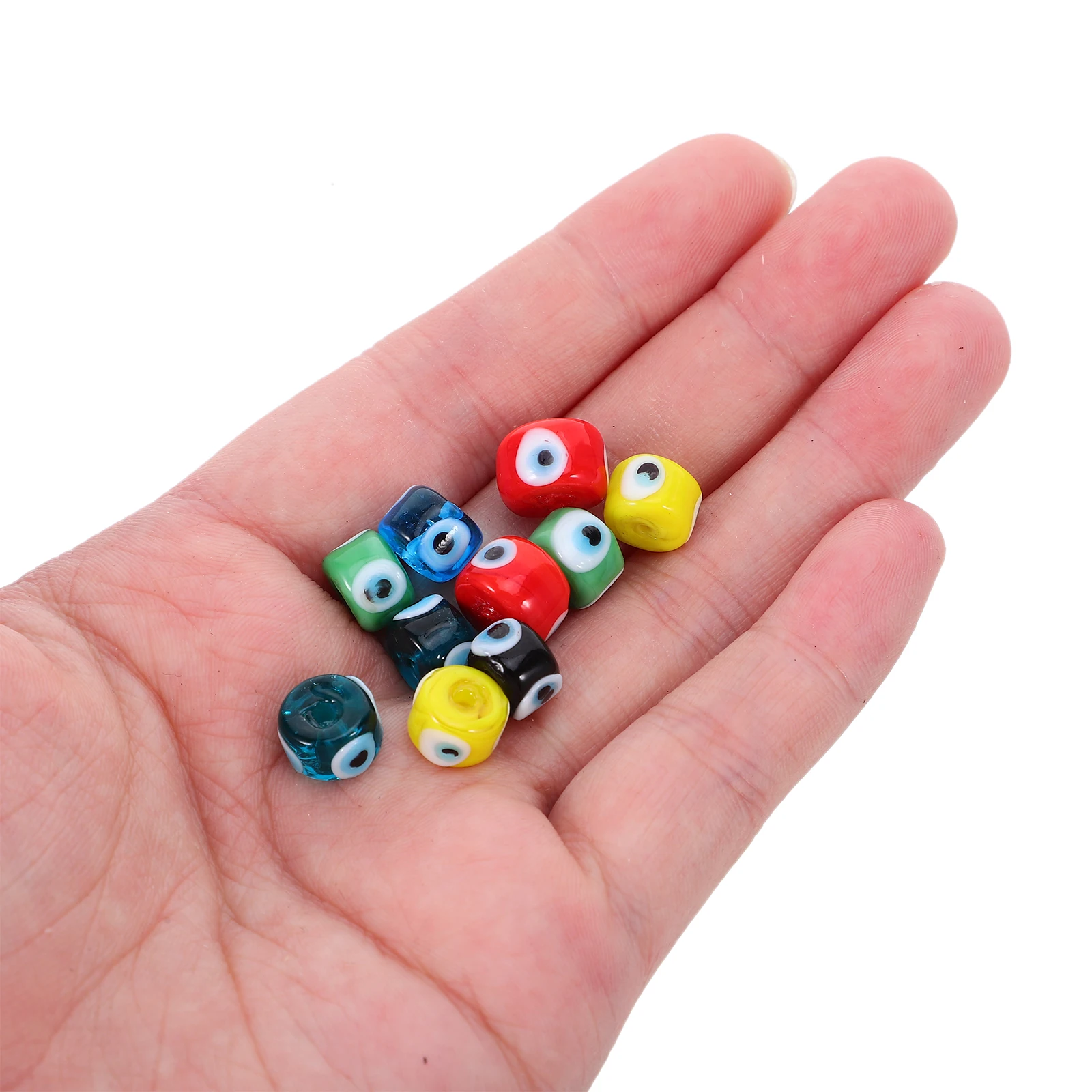 

30Pcs Decorative Evil Eye Beads Flat Round Glaze Charms DIY Handmade Jewelry Making Bracelet Necklace Earring Keychain