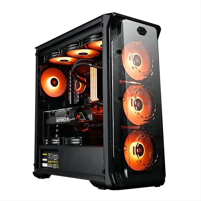 Aotesier Gaming PC core i7 CPU With 16G RAM 256G SSD HD4600 ATX/ITX/M-ATX full view side panel Temper Glass Front Gaming pc game