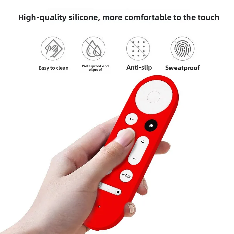 Silicone Case for 2024 Google TV Streamer 4K Remote Control Protective Cover with Grip Cord