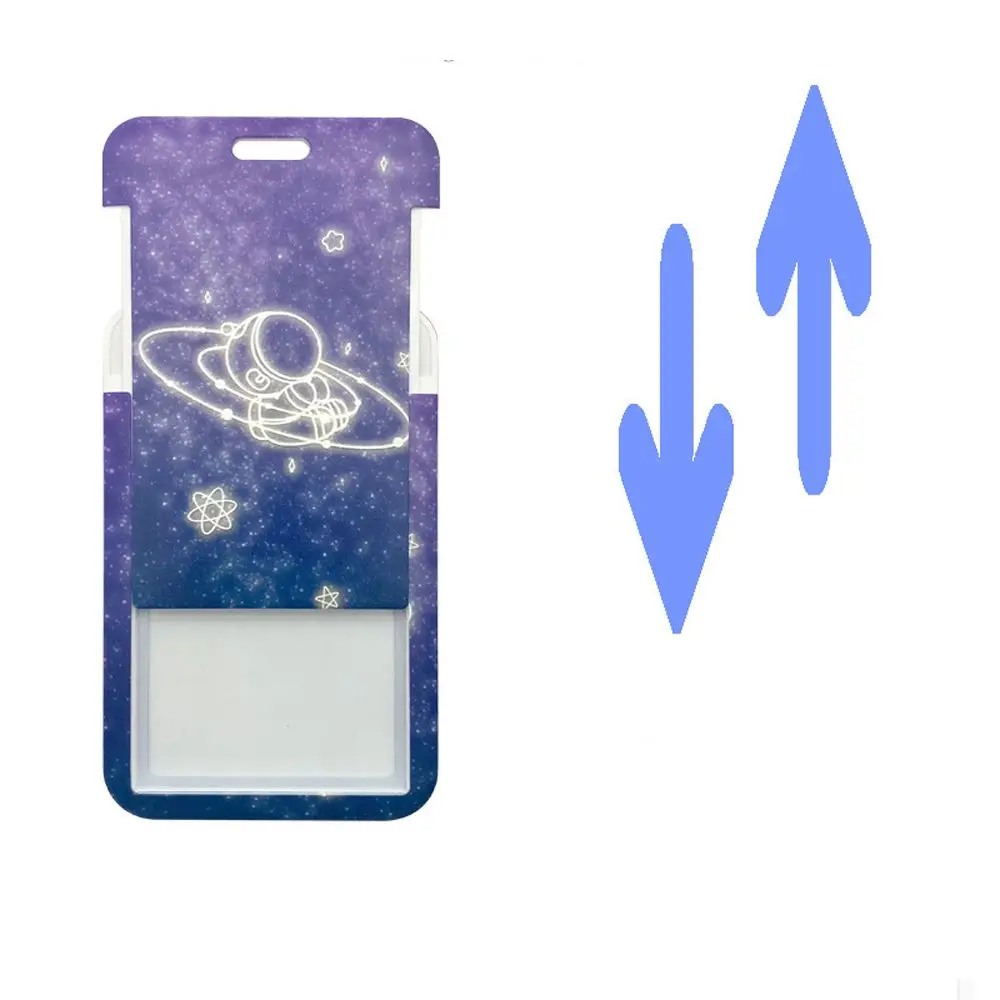 หนัง PU เชือกเส้นเล็กพวงกุญแจ Access Card Student ID ผู้ถือบัตรนักบินอวกาศรถบัสการ์ด Lanyard การ์ดชุดการ์ดข้าว