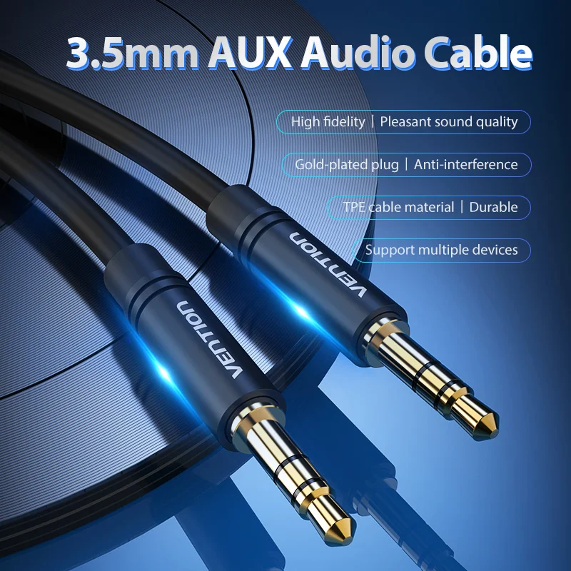 [Vention 하이파이] 벤션 잭 3.5mm AUX 케이블 남성-남성 3.5mm 오디오 케이블 잭 (JBL, 샤오미 썸네일 2