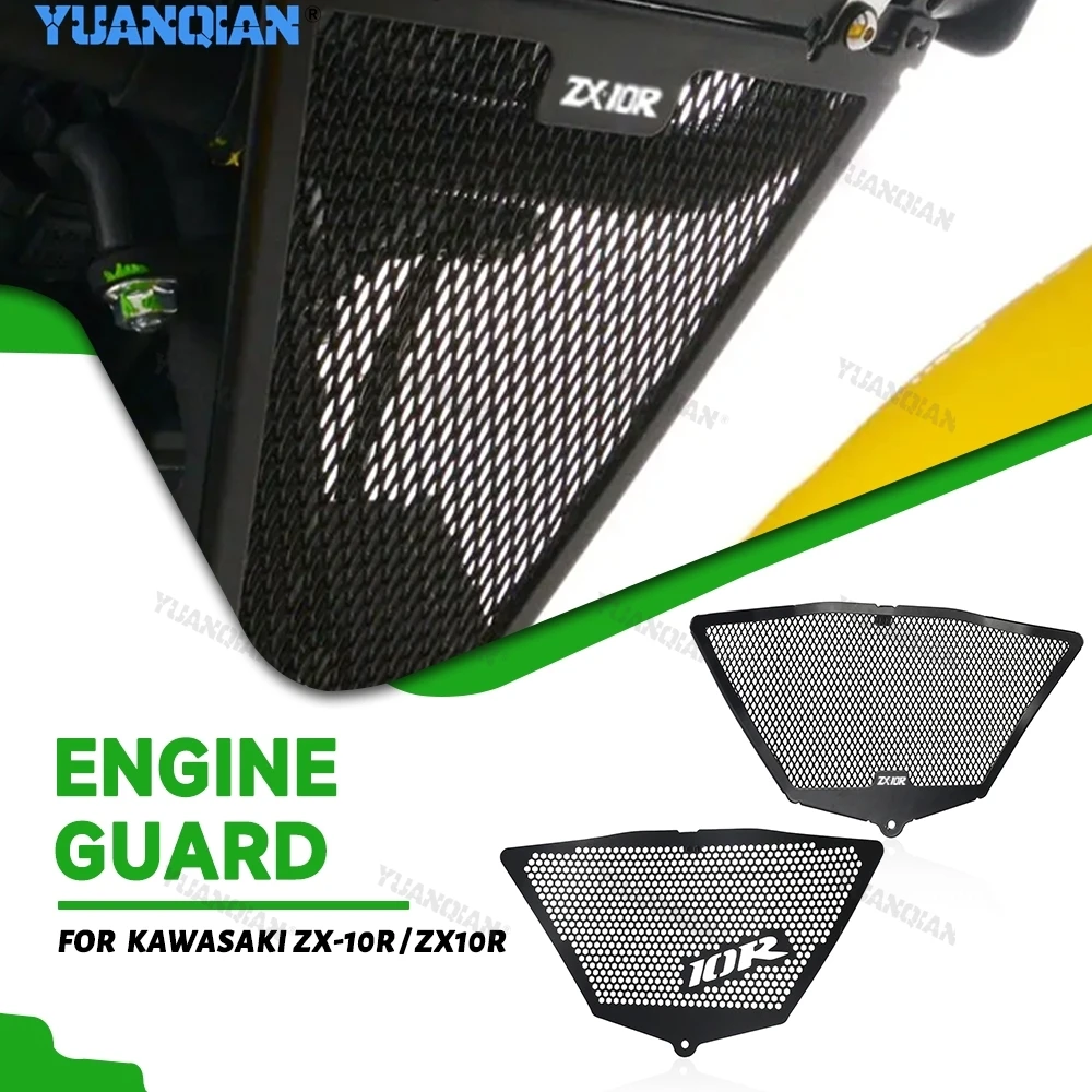 

Motorcycle Accessories Radiator Downpipe Grille Guard Cover Protector For Kawasaki ZX-10R ZX10R ZX-10RR Performance 2018-2020 19