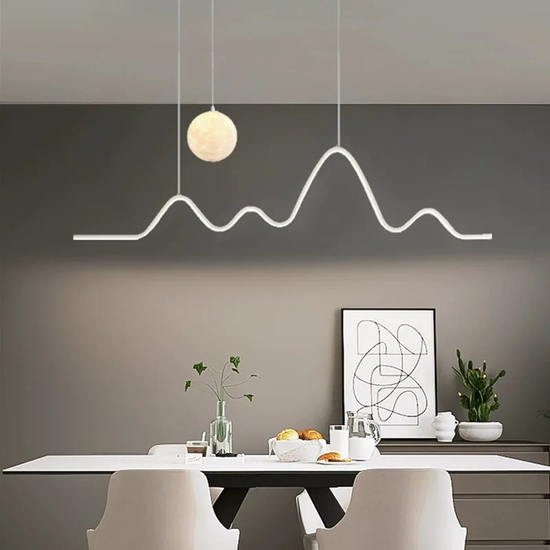 Decoration home LED Line Pendant Lights Led Minimalist Hanging Lamp Kitchen Dinning Room Modern Stars Ceiling chandelier