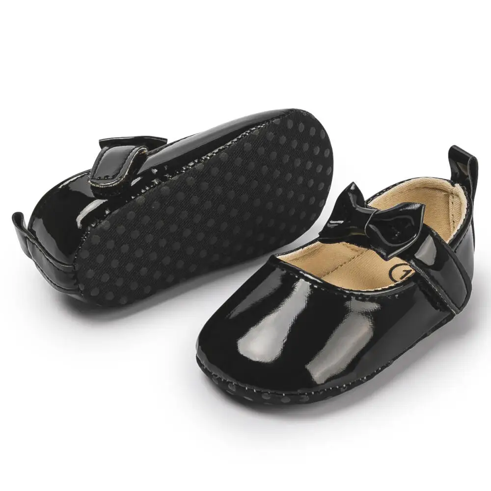 Meckior موضة جديدة الأميرة طفلة أحذية 5 ألوان القوس حفلة الباليه أحذية الرضع بولي Leather الجلود عدم الانزلاق حذاء طفل صغير #3