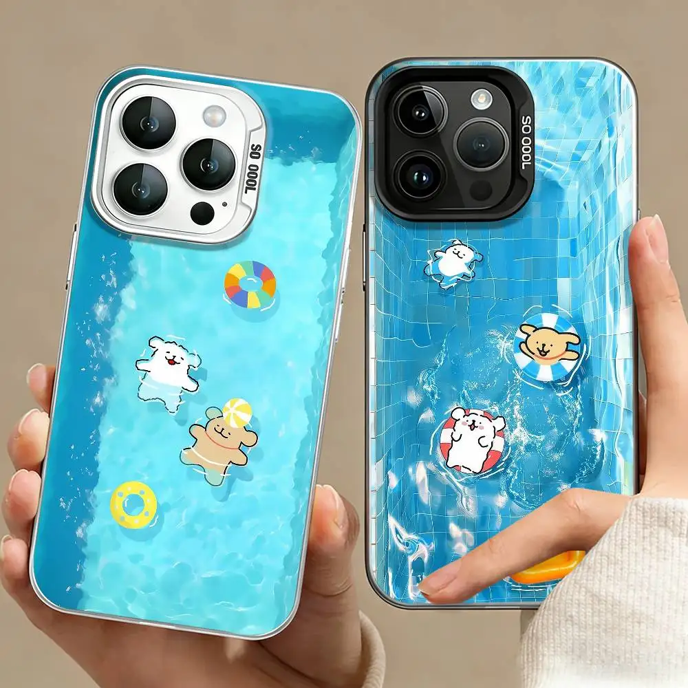 Cute Maltese Snowy Sunny dog Phone Case For iPhone 17,16,15,14,13,12,11 Plus,Pro Max,XS,Colored silver phone case