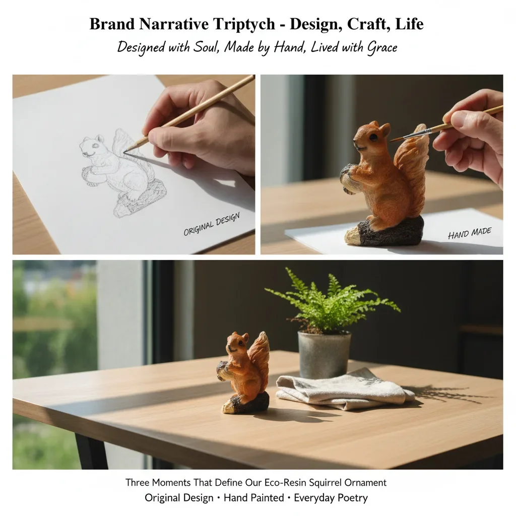 2026 New Outdoor Garden Pine Pendant Handicraft Squirrel Holding Pine Fruit Tree Pendant Garden Animal Decoration