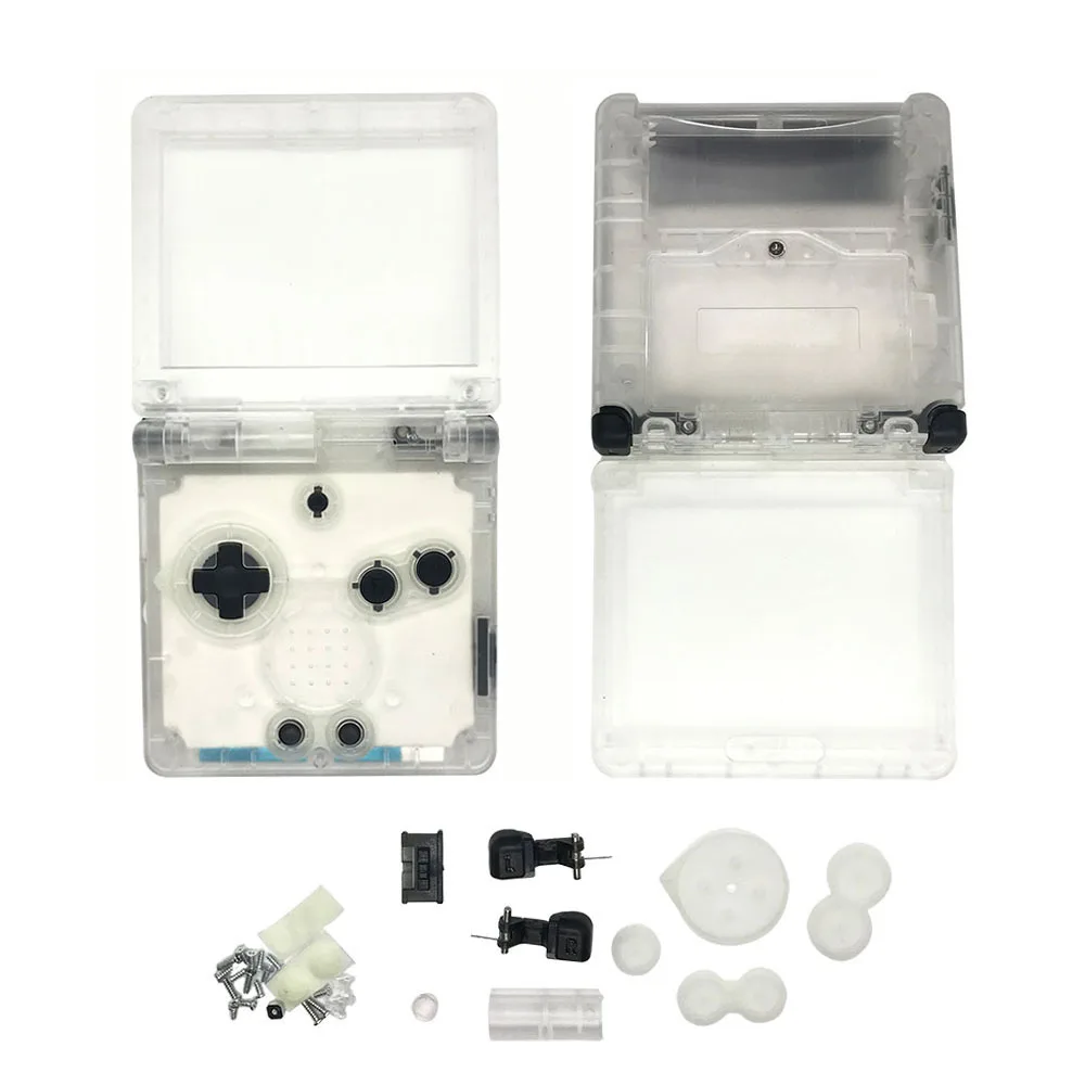 Carcasa nueva para GBASP, carcasa GBA SP con botones y juegos de pegatinas de repuesto para accesorios de juego Gameboy Advance SP