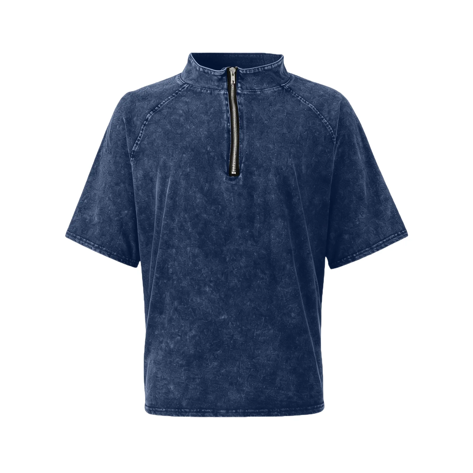 2026 Spring and Summer New Men's Long-sleeved Slim-fitting Old Washed Pullover Casual Shirt
