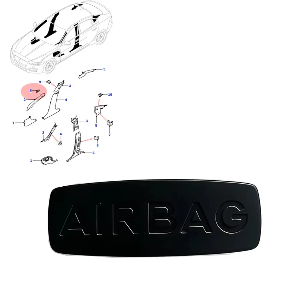 1Pc Car A B C Pillar AIRBAG Badge Trim Cover Cap LR090725/LR090726 Fit For Land Rover Range Rover Velar Jaguar XE XF I-PACE