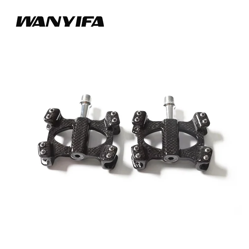 Wanyifa 3k Carbon Fiber Bicycle Pedals Ultralight Bearing Anti-skid Mountain Bicycle Pedal Bicycle Accessories