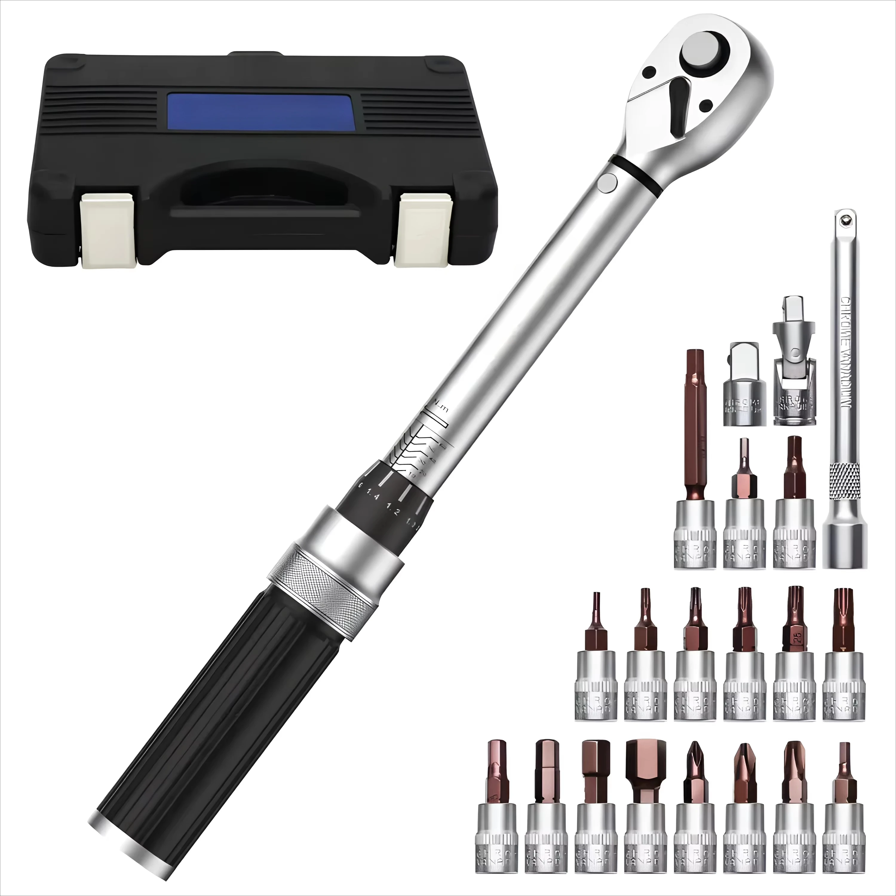 Torque Wrench Kit 2-24 Nm Inch Drive Precision Repair Tool for Road and Mountain Bicycle Maintenance