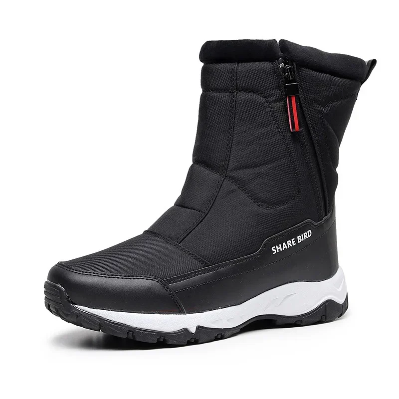 men Platform Snow Boots Casual Side Zipper Plush Lined Boots Comfortable Winter Boots 2024