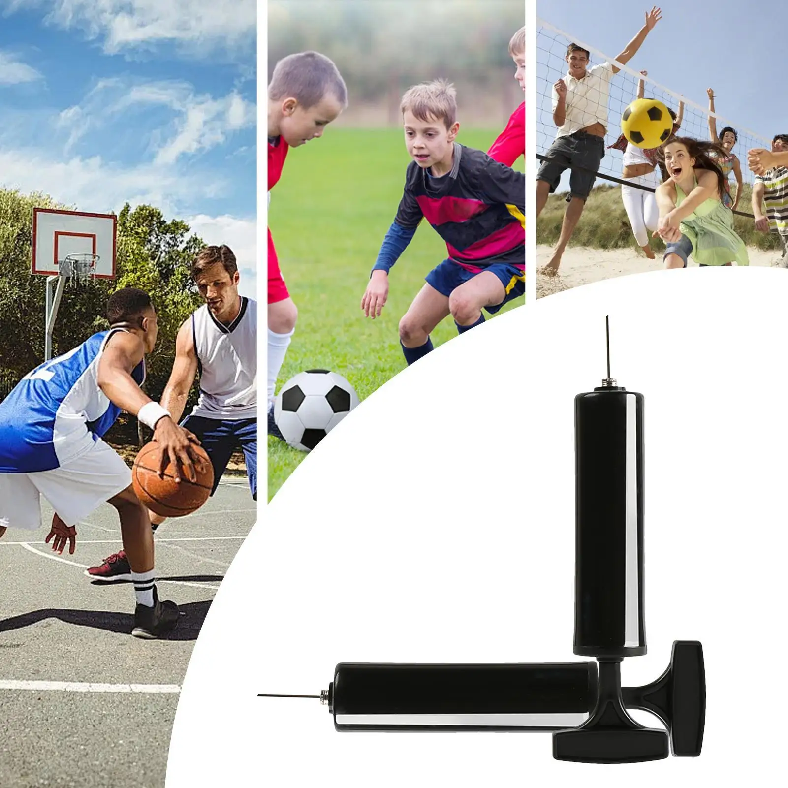 

Basketball Pump Handheld Sports Ball Pump With Needle Sports Ball Inflator Ball game universal Portable Compact Air Pump