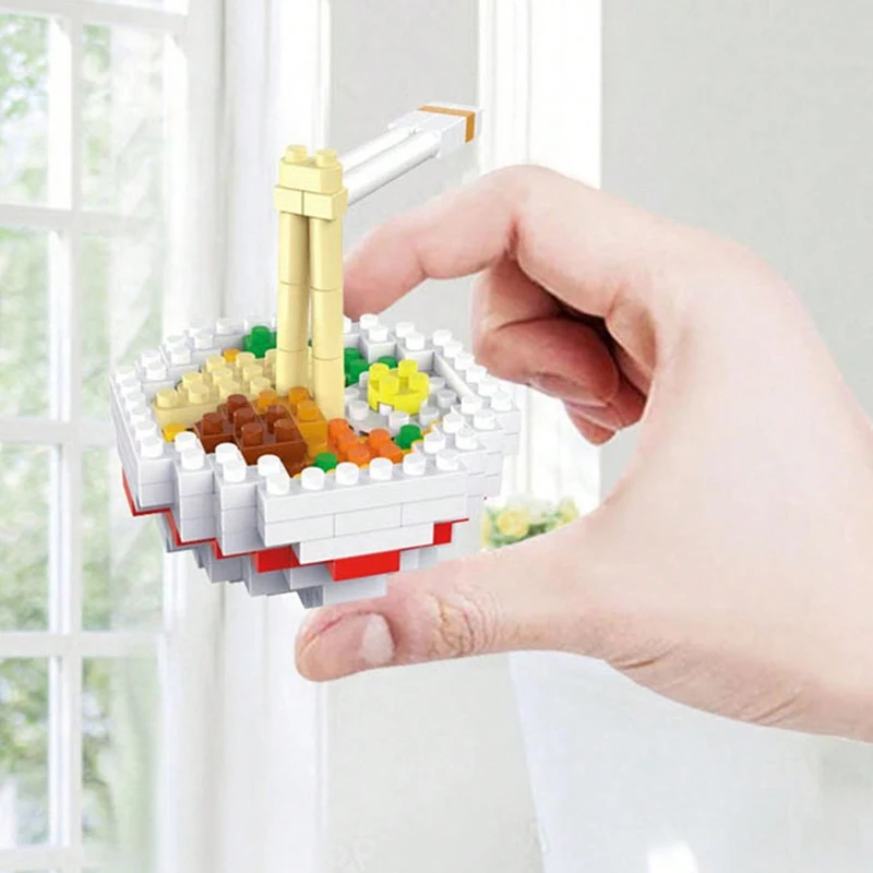 Moc Baustein Popcorn Bier Nudel Modell Mikro partikel Diamant Ziegel DIY Spaß Puzzle Montage Kinderspiel zeug Weihnachts geschenke