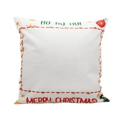 5pcs Sublimation DIY White Blank Linen Square Merry Christmas Pillow Case