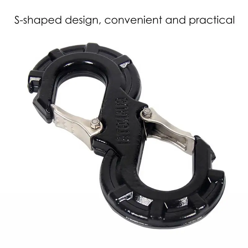 S-Shape Winch Hook Quick Rescue Shackle Trailer Manganese Steel Auto Winch Trailer Shackle Winch Cable Hook For Commercial Use