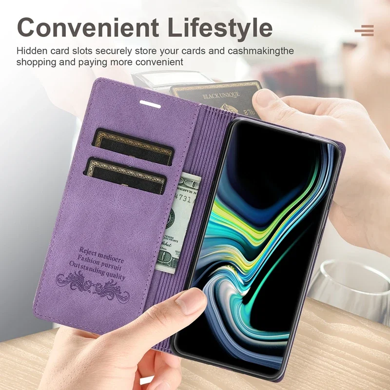 Wallet Flap Skin Feel Magnetic Leather Cover For Samsung Galaxy A71 A55 A54 A53 A52 A35 A34 A25 A24 A16 A15 A14 A13 A12 A06 A05s