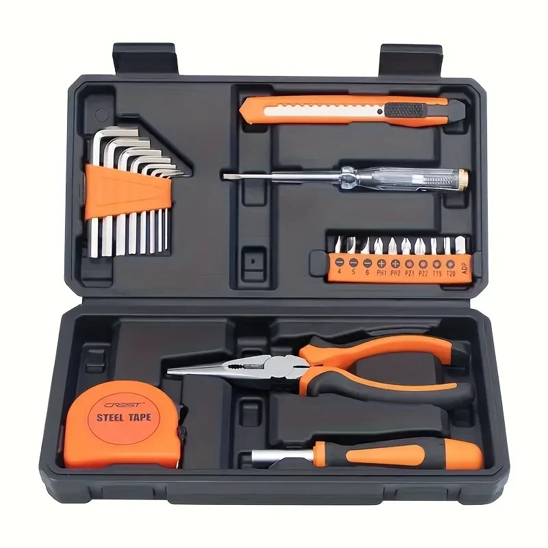 

23pcs MultiFunctional Household Tool Set, DIY Home Maintenance Kit for Daily Repairs, Uncharged Manual Hand Tool Box Screwdriver