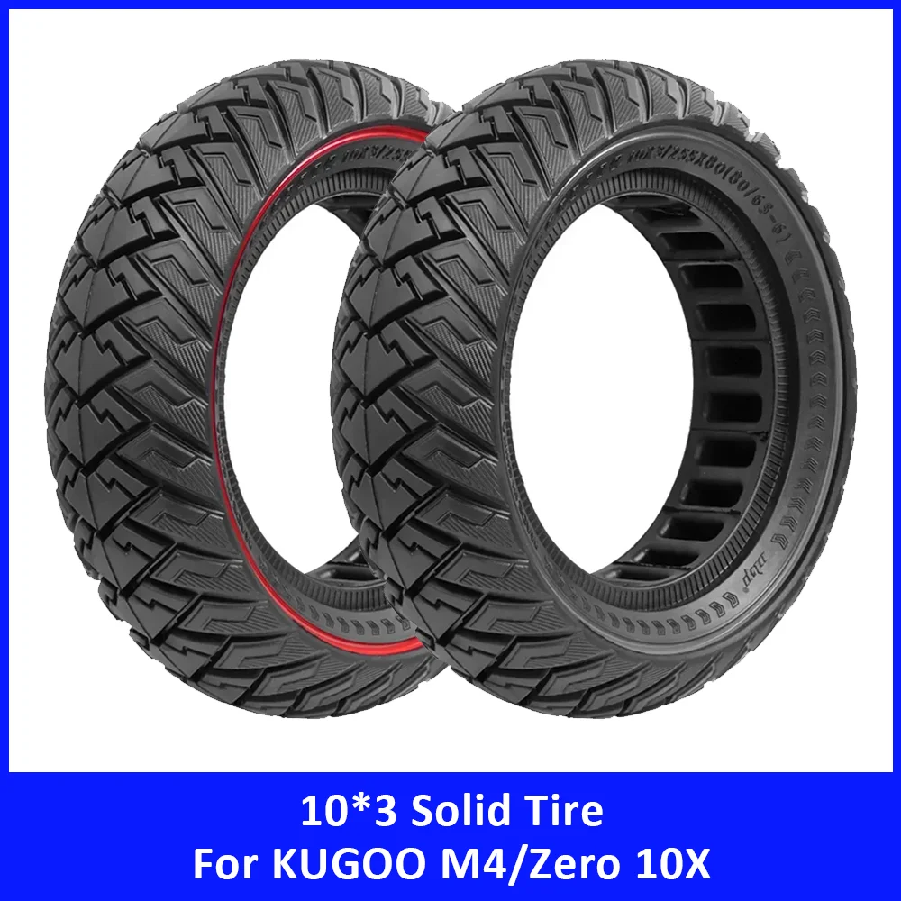 

10x3 Inch Tubeless Solid Tire for VSETT10+ Zero 10X Kugoo M4 Pro 10*3 255*80(80/65-6) Off-road Solid Tires Scooter Accessories