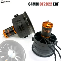 QX-MOTOR zestaw QF2822 64MM EDF spełniał 12 ostrzy bezszczotkowy silnik 3s 4s 6s 2200/2400/3500/4300kv dla zdalnie sterowany samochód Fms Freewimg