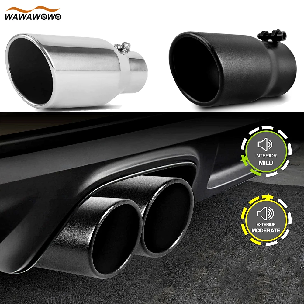 1Pcs 7.62cm Inlet Exhaust Tip 23cm Overall Length Bolt on Stainless Steel Protect Tailpipe Powder Coated Finish Tailpipe