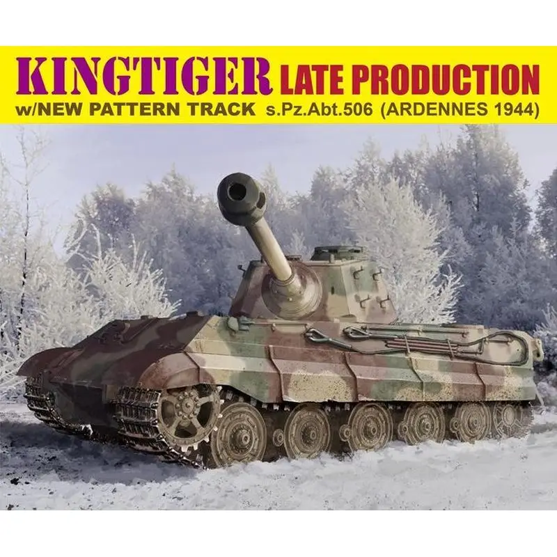 DRAGON 6900 1/35 Kingtiger Tate Production com novo padrão de pista s.Pz.Abt.506 - Kit de modelo em escala