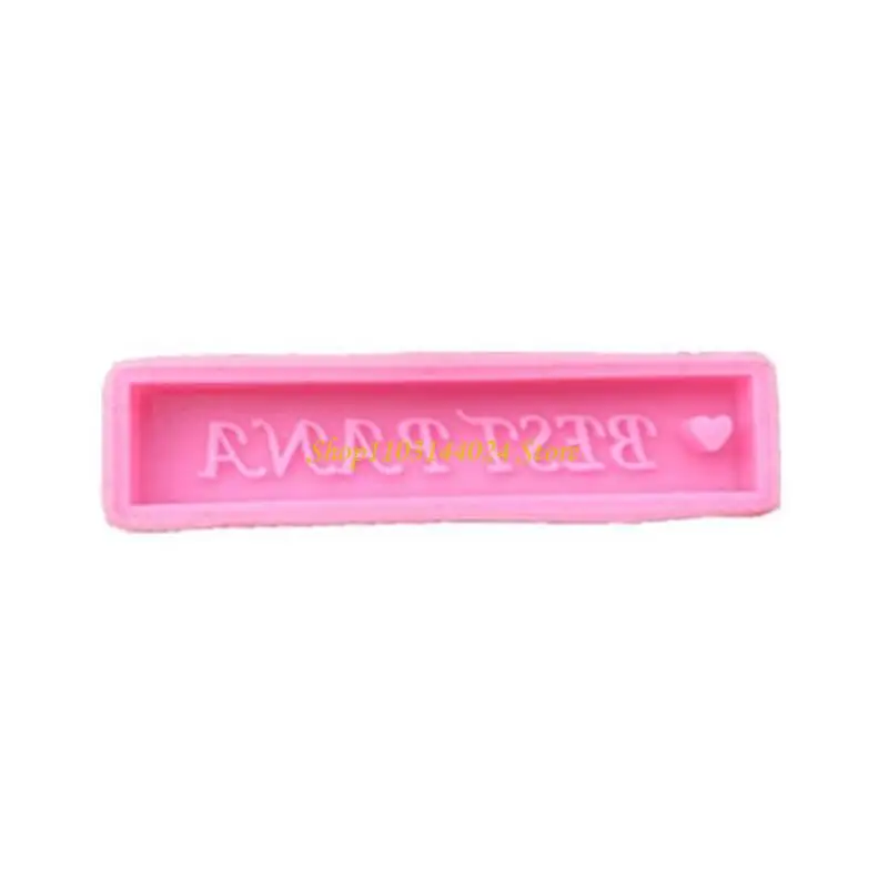 N5KE 1Pc/5Pcs Glossy Silicone Molds Valentine's Day Letter Tag Mold DIY Keychain Mold