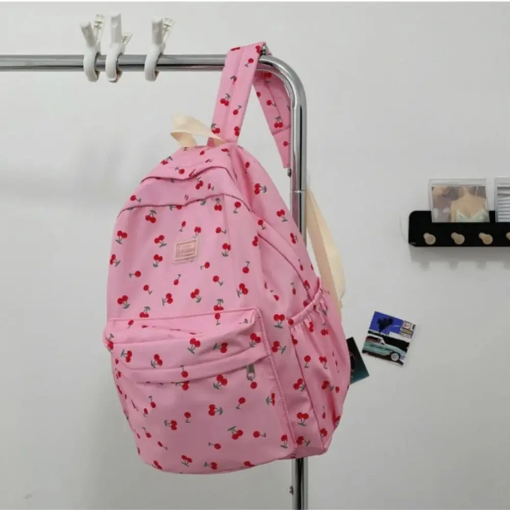 Nylon Fresh Girl Student Backpack Large Capacity Anti-theft Student School Bags Mochila Ins Small Flower Schoolbag Teenage Girls