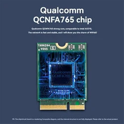 QCNFA765 WIFI 6E Wireless Network Card 2.4G/5G/6G 5374Mbps Bluetooth 5.3 WiFi Card M.2 NGFF Module for Win10 Win11